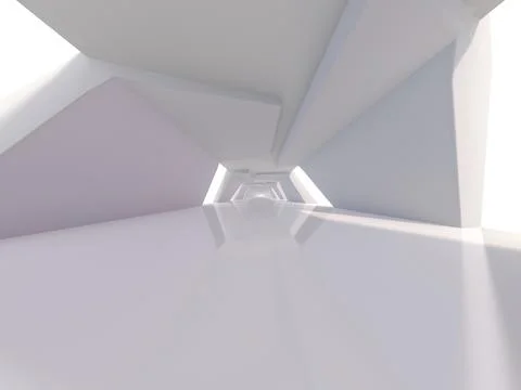 Abstract modern architecture empty open space background. 3D Stock Illustration