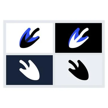Abstract Modern Arrow Logo Design Set Stock Illustration