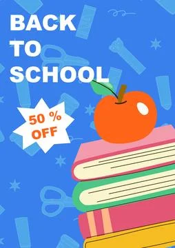 Abstract modern Back to school background, school and college education conce Stock Illustration