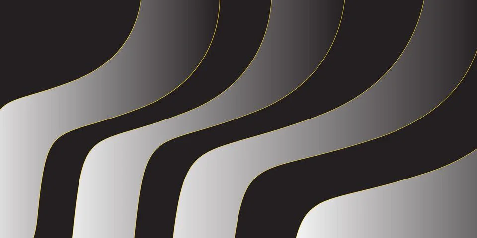 Abstract modern background. Black wave with gold gradients lines. Trendy banner. 스톡 일러스트