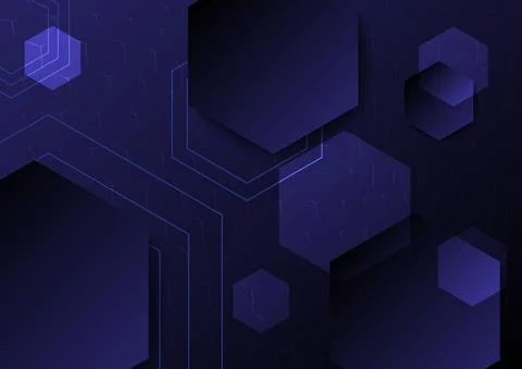 Abstract modern background. Blue pattern hexagon shapes design. Vector illust Stock Illustration