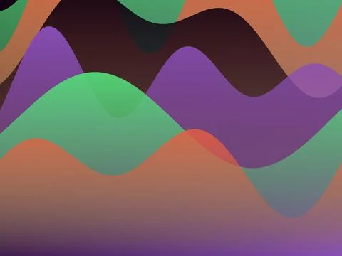 Abstract Modern Background with Colorful Overlapping Wavy Shapes and Fluid .. Stock Illustration