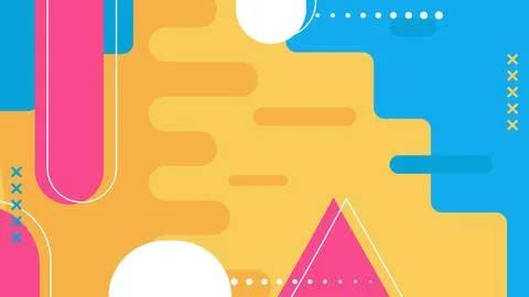 Abstract Modern Background Flat and Geometric Shapes Design with Bright Col.. Illustrazione stock