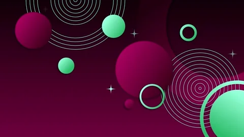 Abstract modern background with floating circles rings and star shapes on a.. Stock Footage 339284678