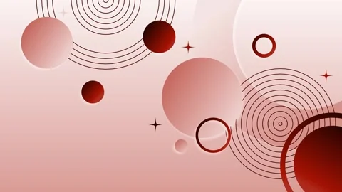 Abstract modern background with floating circles rings and star shapes on a.. 動画素材 339284826