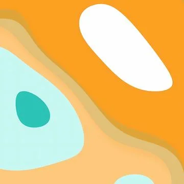 Abstract Modern Background with Fluid Organic Shapes in Orange, Teal, and Beige Stockillustratie