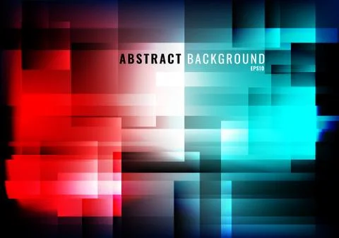 Abstract modern background geometric lights and glowing red and blue color Stock Illustration