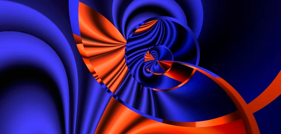 Abstract modern background geometry circles lines wave blue and orange trend Stock Illustration