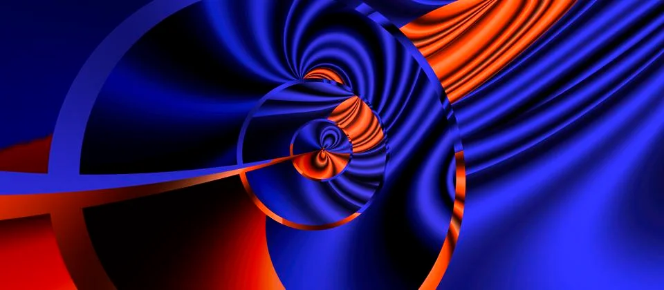 Abstract modern background geometry circles lines wave blue and orange trend Stock Illustration