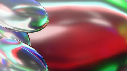 Abstract modern background with glossy transparent 3D glass drops over a warm Stock Illustration