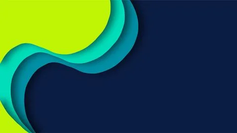 Abstract modern background with green and blue wavy paper cut layers and co.. Stock Illustration