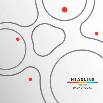 Abstract modern background of lines and balls Stock Illustration