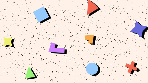 Abstract Modern background memphis style motion design, rotating objects Stock Footage 158854912