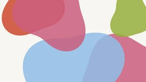 Abstract Modern Background with Overlapping Colorful Organic Blob Shapes in.. Stock Illustration