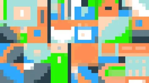 Abstract modern background with pattern. Simple pixel style. Primitivism mosaic Stock Illustration