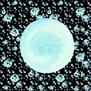 Abstract modern background with spots, blots, circles of various sizes in shades Stock Illustration