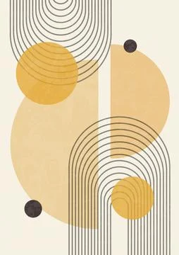 Abstract modern backgrounds with geometric shapes, rainbow and circles. Stock Illustration
