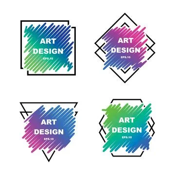 Abstract Modern Banner Vector Set Stock Illustration