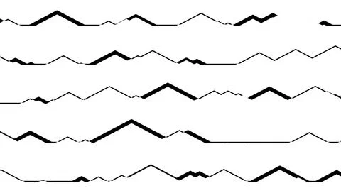Abstract modern black zig-zag lines pattern isolated on white background Stock Illustration