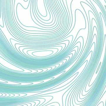 Abstract Modern Blue and Teal Topographic Background with Fluid Swirling Wavy Illustrazione stock