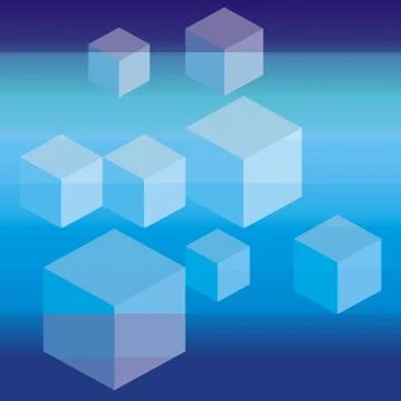 Abstract modern blue background with eight blue cubes Stock-Illustration