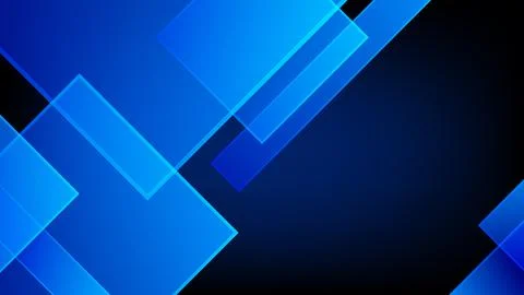 Abstract modern blue geometric background with translucent overlapping squa.. Stock Illustration