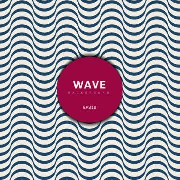 Abstract modern blue wave design background. Wavy stripes pattern texture. Stock Illustration