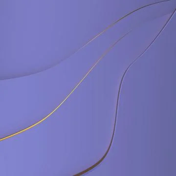 Abstract modern blue waves background with golden lines, 3d rendering Stock Illustration