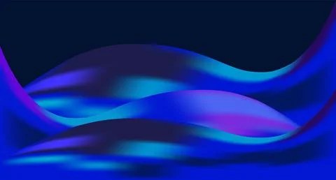 Abstract modern bluish dark background with fluid luminous blue waves. Illustrazione stock
