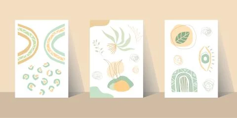 Abstract modern Boho aesthetic backgrounds. Vector illustration Stock Illustration