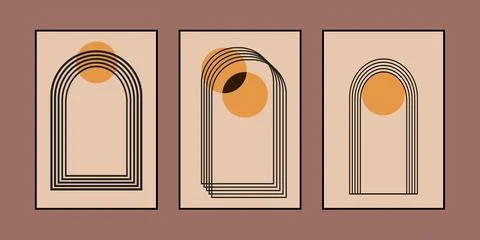 Abstract Modern Boho Aesthetic Illustrazione stock