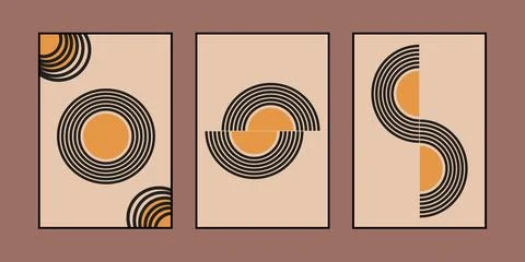 Abstract Modern Boho Aesthetic Illustrazione stock