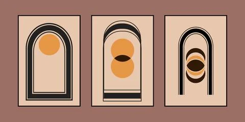 Abstract Modern Boho Aesthetic Illustrazione stock
