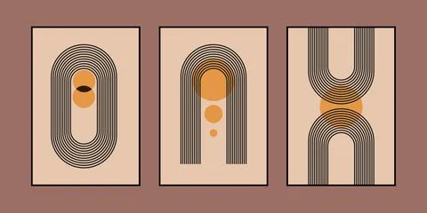 Abstract Modern Boho Aesthetic Illustrazione stock