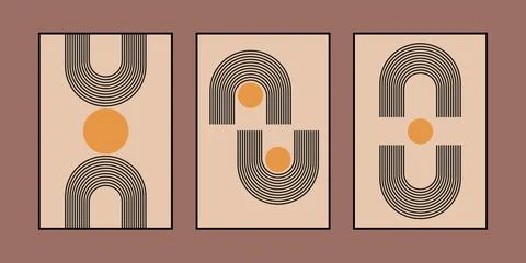 Abstract Modern Boho Aesthetic Illustrazione stock