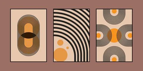 Abstract Modern Boho Aesthetic Illustrazione stock