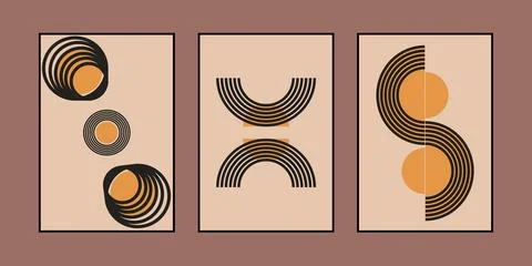 Abstract Modern Boho Aesthetic Illustrazione stock