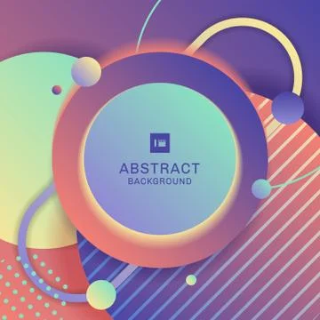 Abstract modern bright geometric circle pattern overlapping composition with 스톡 일러스트