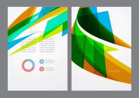Abstract modern bright multicolored flyer Stock Illustration
