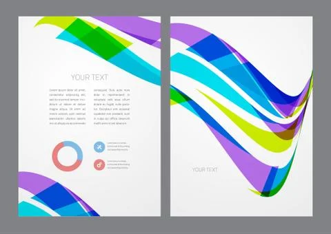 Abstract modern bright multicolored flyer Stock Illustration