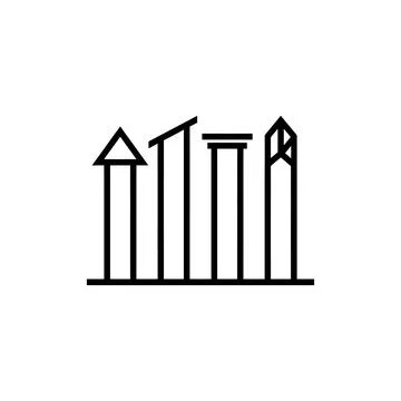 Abstract modern building designs in simple line art style. Stock Illustration