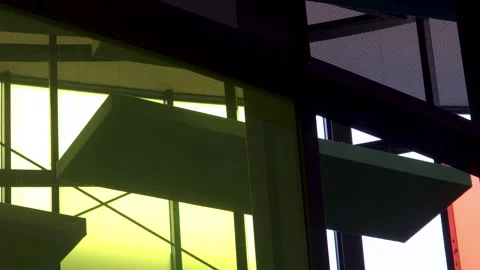 Abstract modern building facade with geometric shapes Stock Footage 337800530