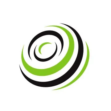 Abstract modern circle vortex logo design vector graphic element Stock Illustration