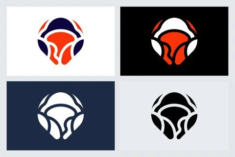 Abstract Modern Circular Logo Icon Design Set Stock Illustration