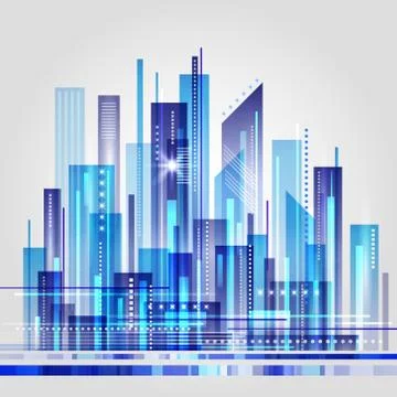 Abstract modern city skyline Stock Illustration