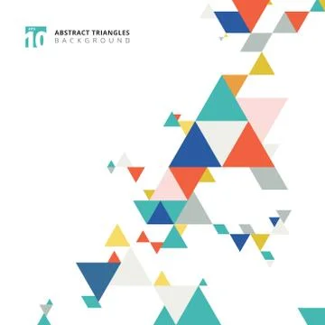 Abstract modern colorful triangles pattern elements on white background with Stockillustratie