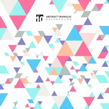 Abstract modern colorful triangles pattern elements on white background with Stock Illustration