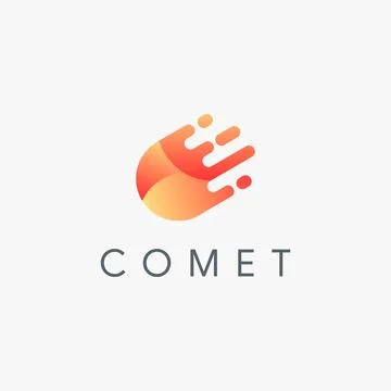 Abstract modern comet fall logo icon vector template on white background Stock Illustration