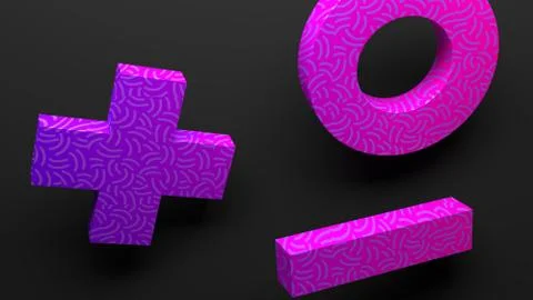 Abstract modern composition with colorful gradient pink, vivid, purple cross, Foto stock