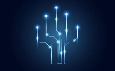 Abstract Modern connection science technology dots and lines systems connecti Illustrazione stock
